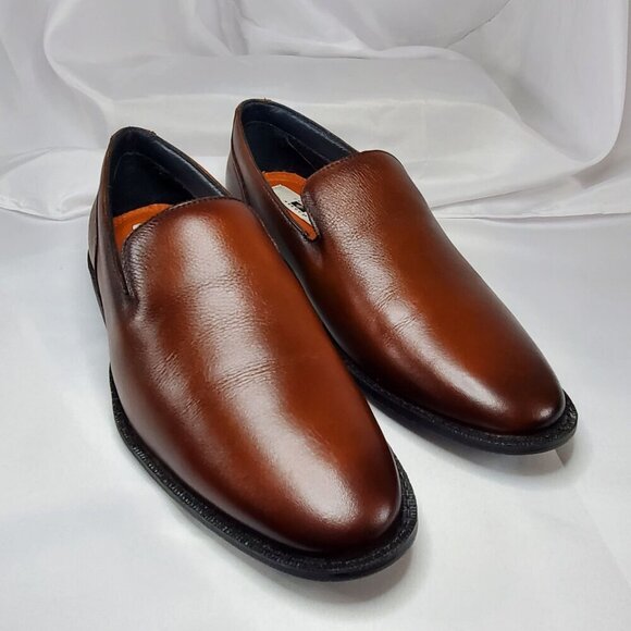 Joseph Abboud Mens 9.5 D Oliver Loafers Brown Leather Slip-On Dress Shoes - Picture 3 of 15